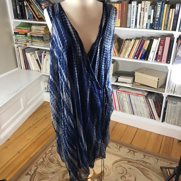 Dresses & Skirts - Silence + Noise Blue Tie Dye Wrap Dress